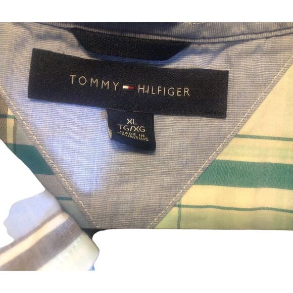 Tommy Hilfiger Blue & Yellow S/S Button Down preppy prep school Shirt Size XL - Picture 3 of 6